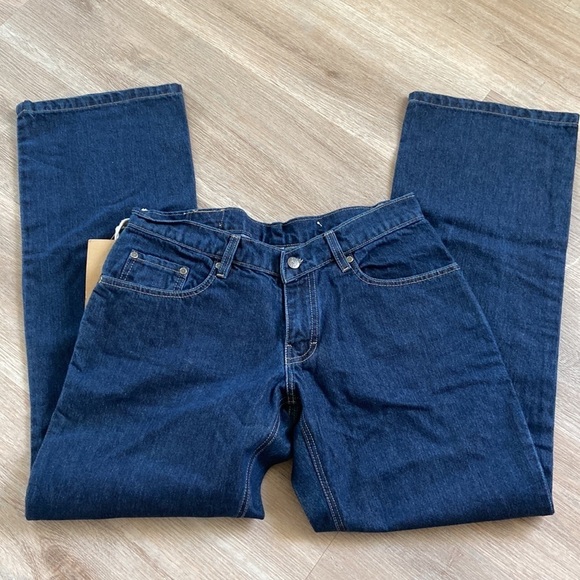 Oliveo & Company Hand Made Dark Blue Denim Jeans Size 33W NWT - Picture 8 of 15